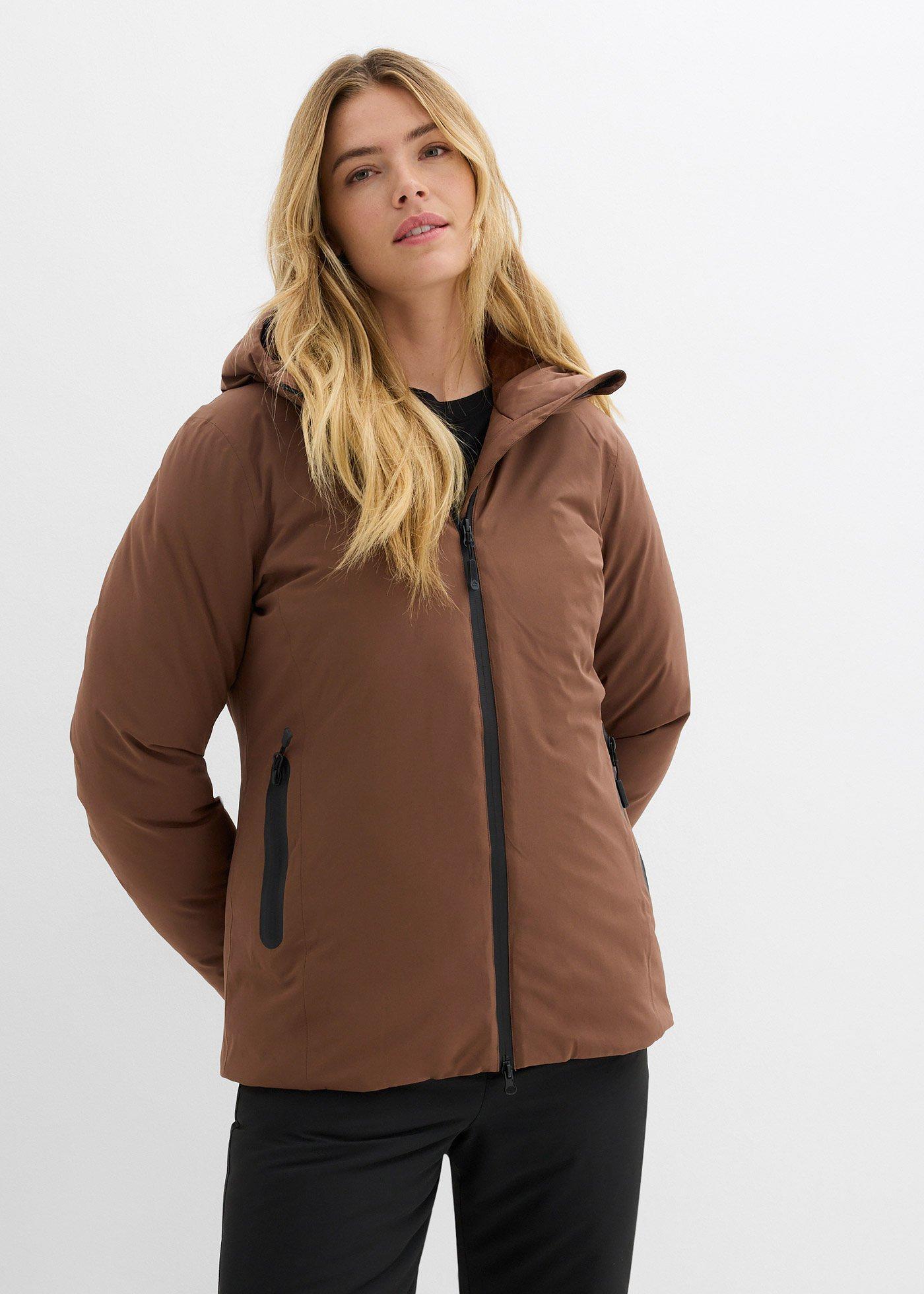 bonprix Skijacke mit Schneefang, braun, Gr.50, Skijacke, mit Schneefang