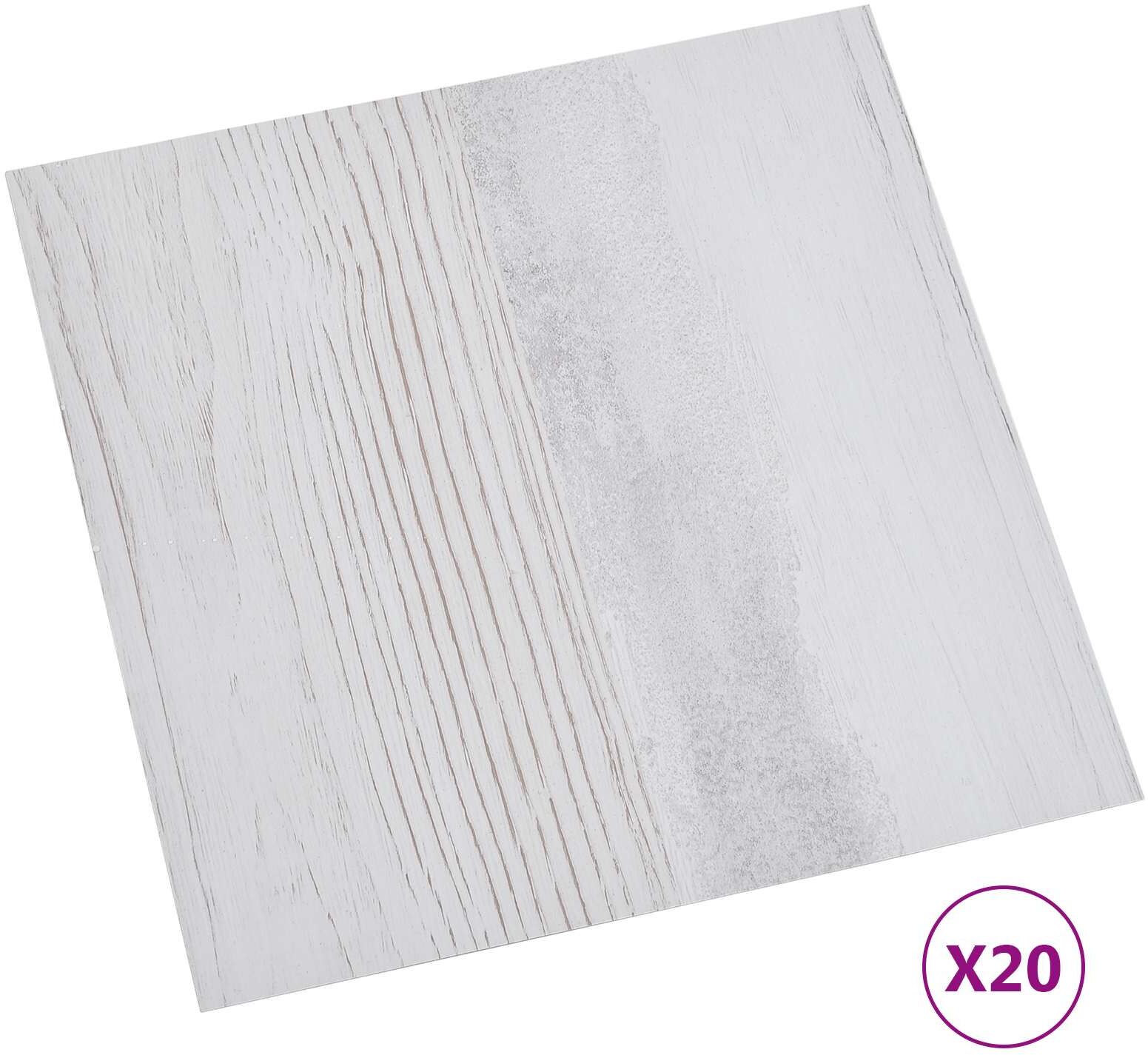 vidaXL Lattes de revêtement de sol autocollantes Blanc et Bois