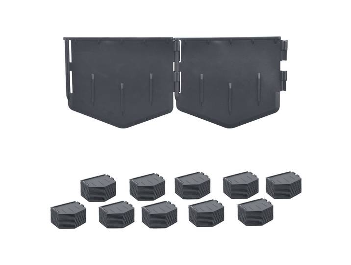 Relaxdays Bordure Pelouse\, Set 175\, H×l:13×16 Cm\, 26\,7 M\, Plastique\, Bordure Flexible Pour Massifs Et Pelouses\, Noir