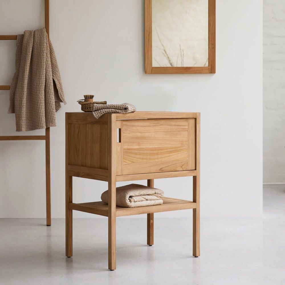 Tikamoon Mueble de almacenaje de teca maciza 60 cm