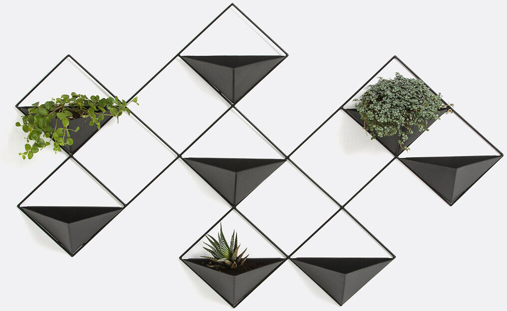 LA REDOUTE INTERIEURS Cache-pot mural métal fer, avec 8 pots amovibles, IKEBANA