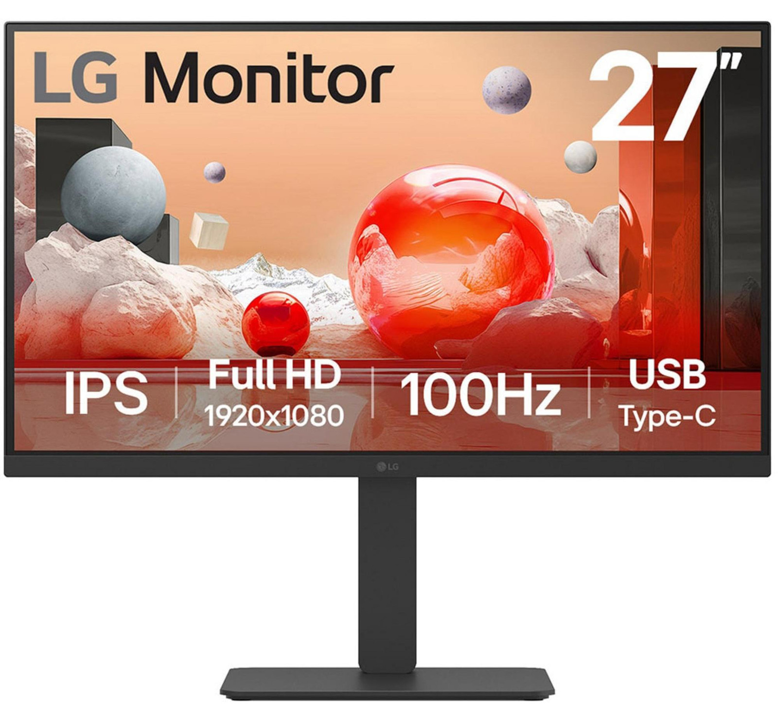 LG Electronics 27BA750-B 27 inch monitor, Full HD, IPS, HDMI, DisplayPort, DaisyChain, zwart
