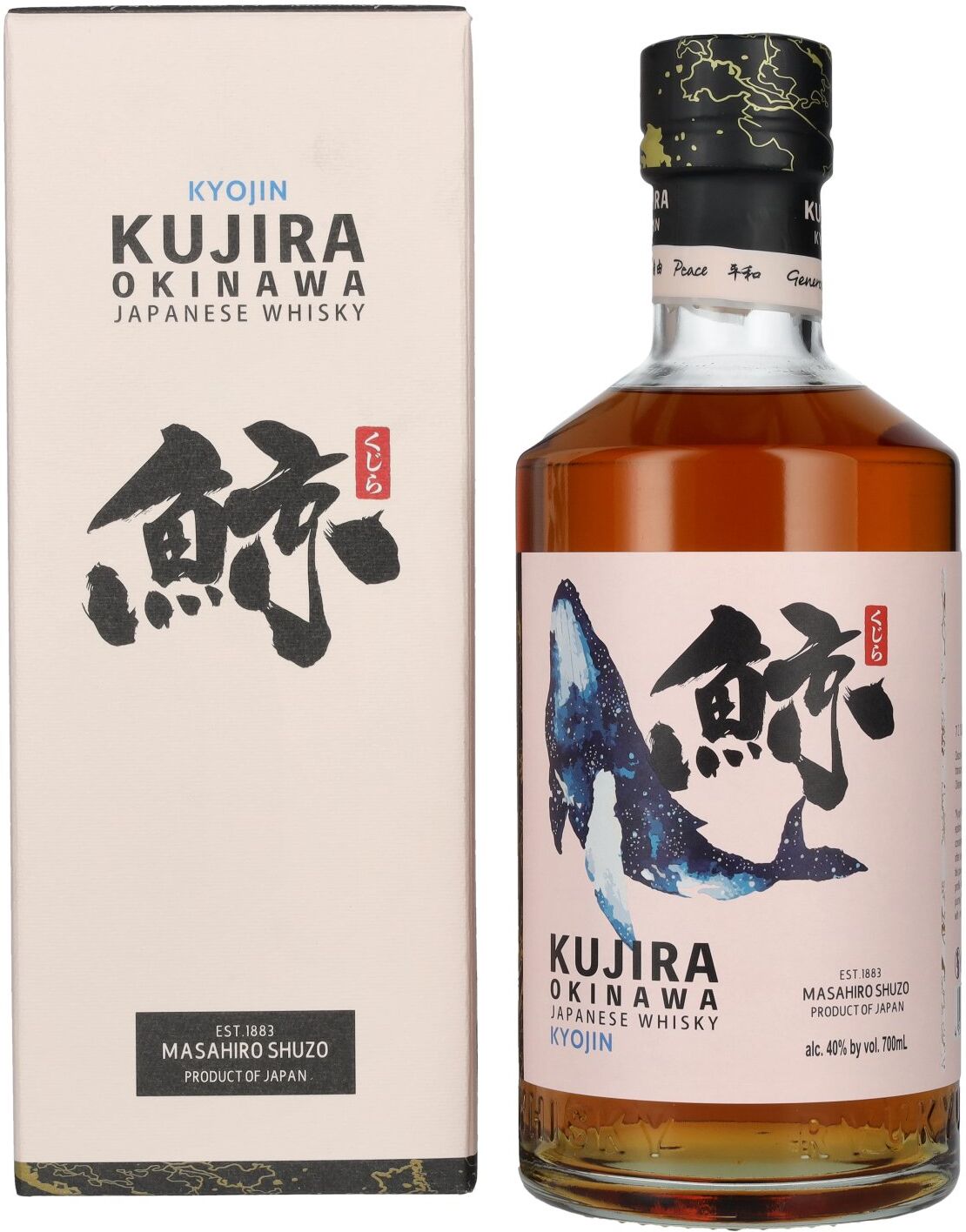 Kujira Ryukyu Whisky Kyojin Kujira Okinawa MASAHIRO SHUZO Japanese Whisky 40% Vol. 0,7l in Geschenkbox