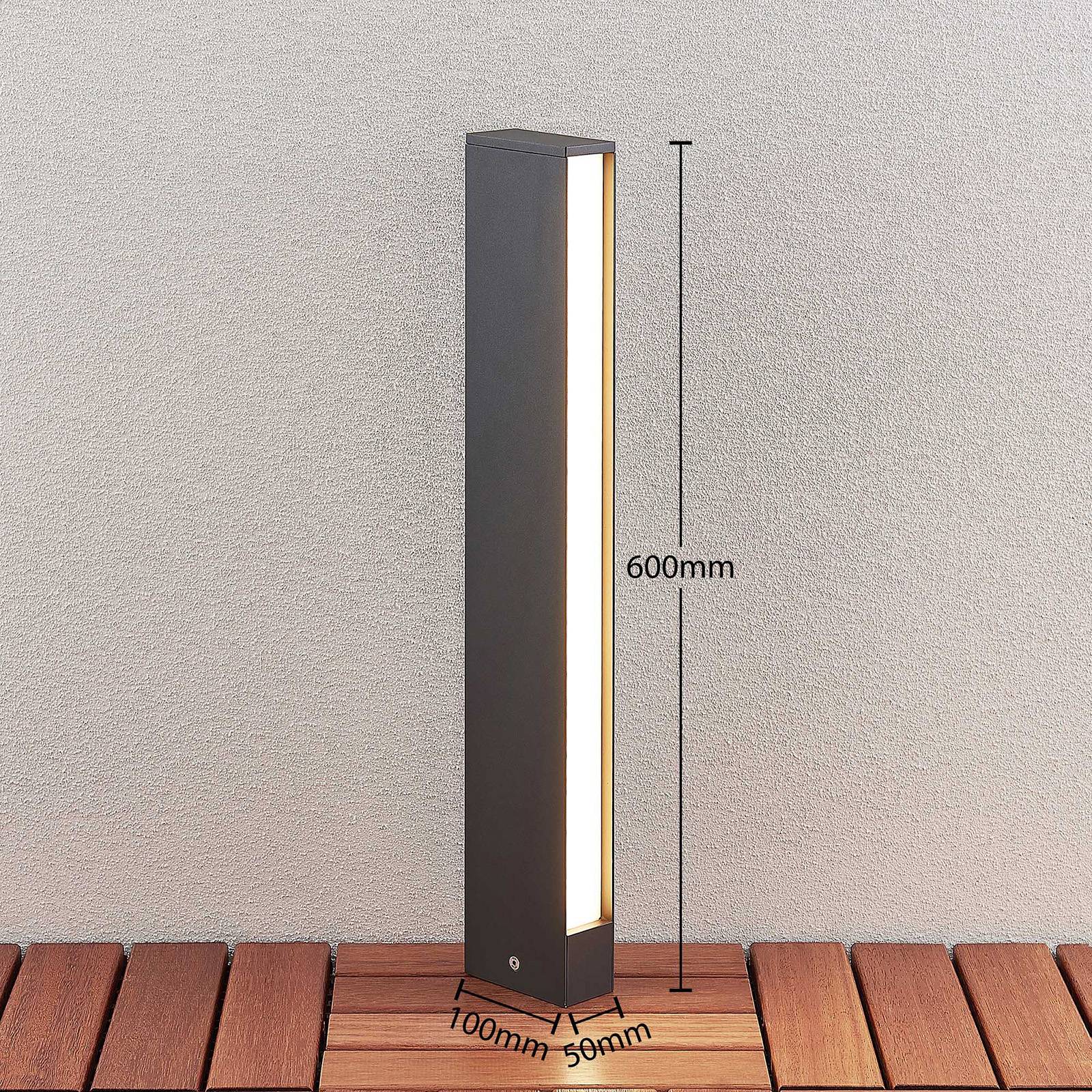 LED Pathway Light Lirka Lucande, Alu / grey / zinc, Aluminium, Modern, Outdoor lights
