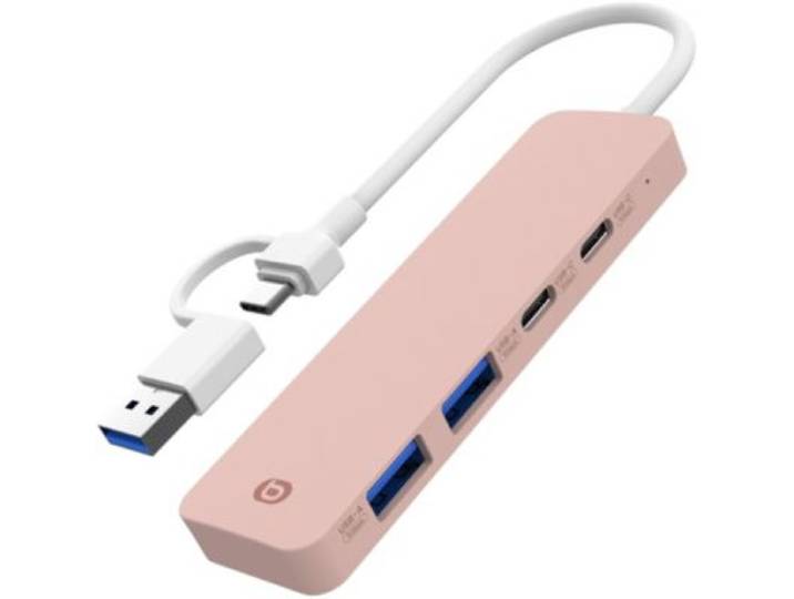 Essentielb - Hub Usb C 4 En 1 Usb-C Rose - Vr