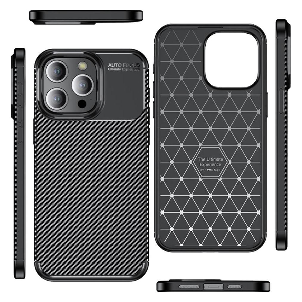 Screenguard Apple iPhone 15 Pro Hülle Carbon Design TPU Case (Apple iPhone 15 Pro) (00032958)