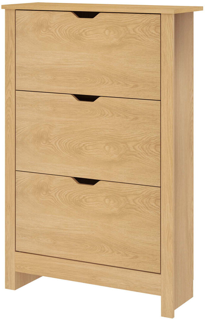 Norden Home 18 Pair Flip Down Shoe Storage Natural Wood 18