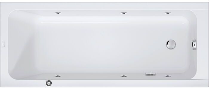 Duravit D-Code Whirlwanne 760670000JP1000 170x70cm, Einbauversion, 1 Rückenschräge, weiß, Jet Project