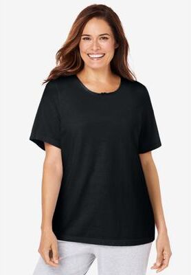 Plus Size Women's Sleep Tee by Dreams & Co. in Black (Size 1X) Pajama Top