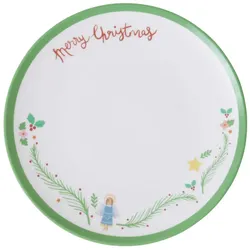 RICE Melamin Teller Xmas Angel Print, Ø16,5cm, weiss