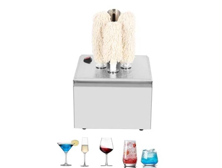 JIMINHUIXIN Weinglas-Poliermaschine mit 3/5 Bürsten Elektrische Glasflaschen-Politur 304 Edelstahl-Glasreiniger für Bars, Restaurants, Hotels & Weingüter Inkl. Warmlufttrocknung