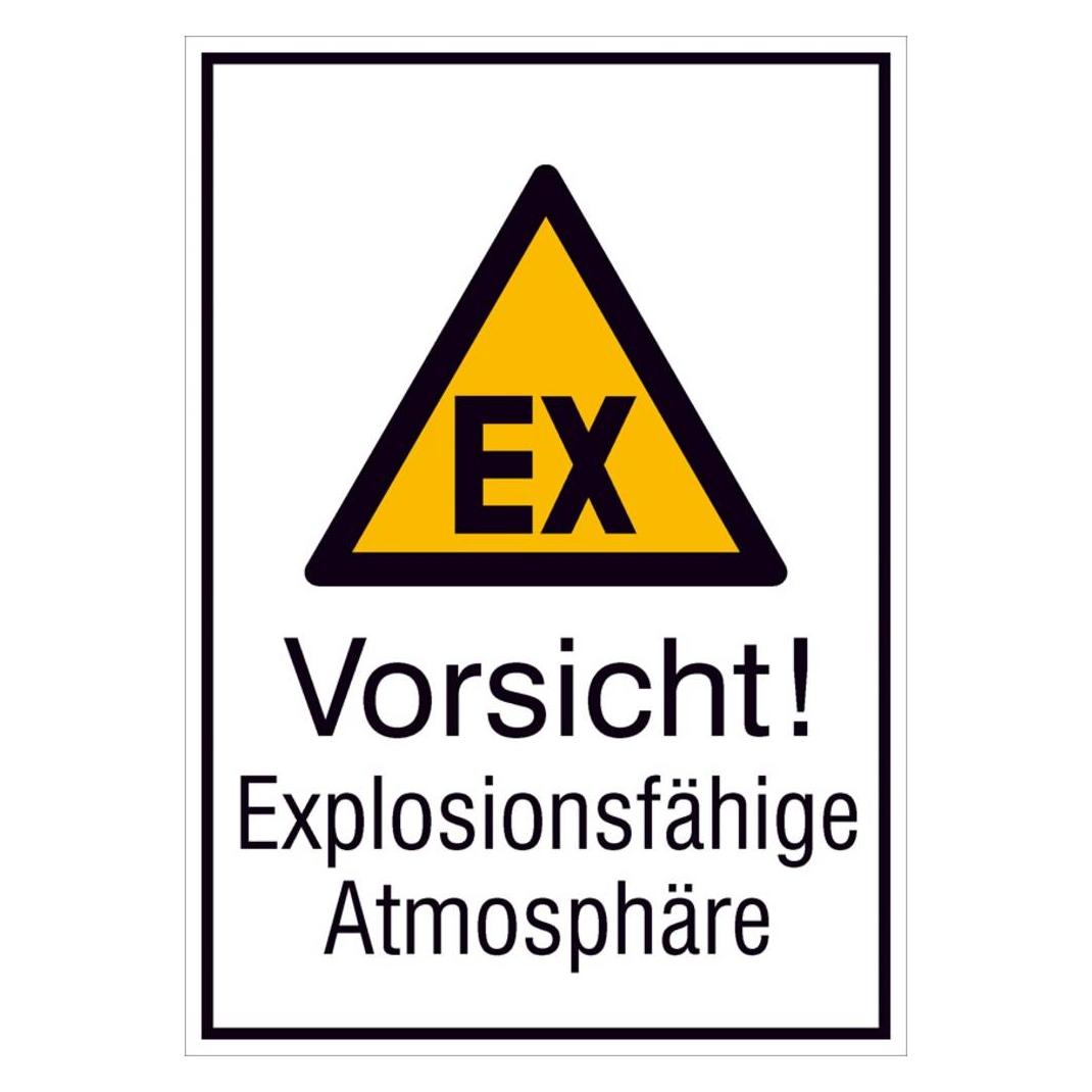 Wolk Warn-Kombischild Vorsicht! Explosionsfähige Atmosphäre Kunststoff B x (43.A8012)