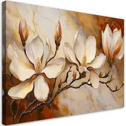 WANDBILD magnolien glamour zweig marmor