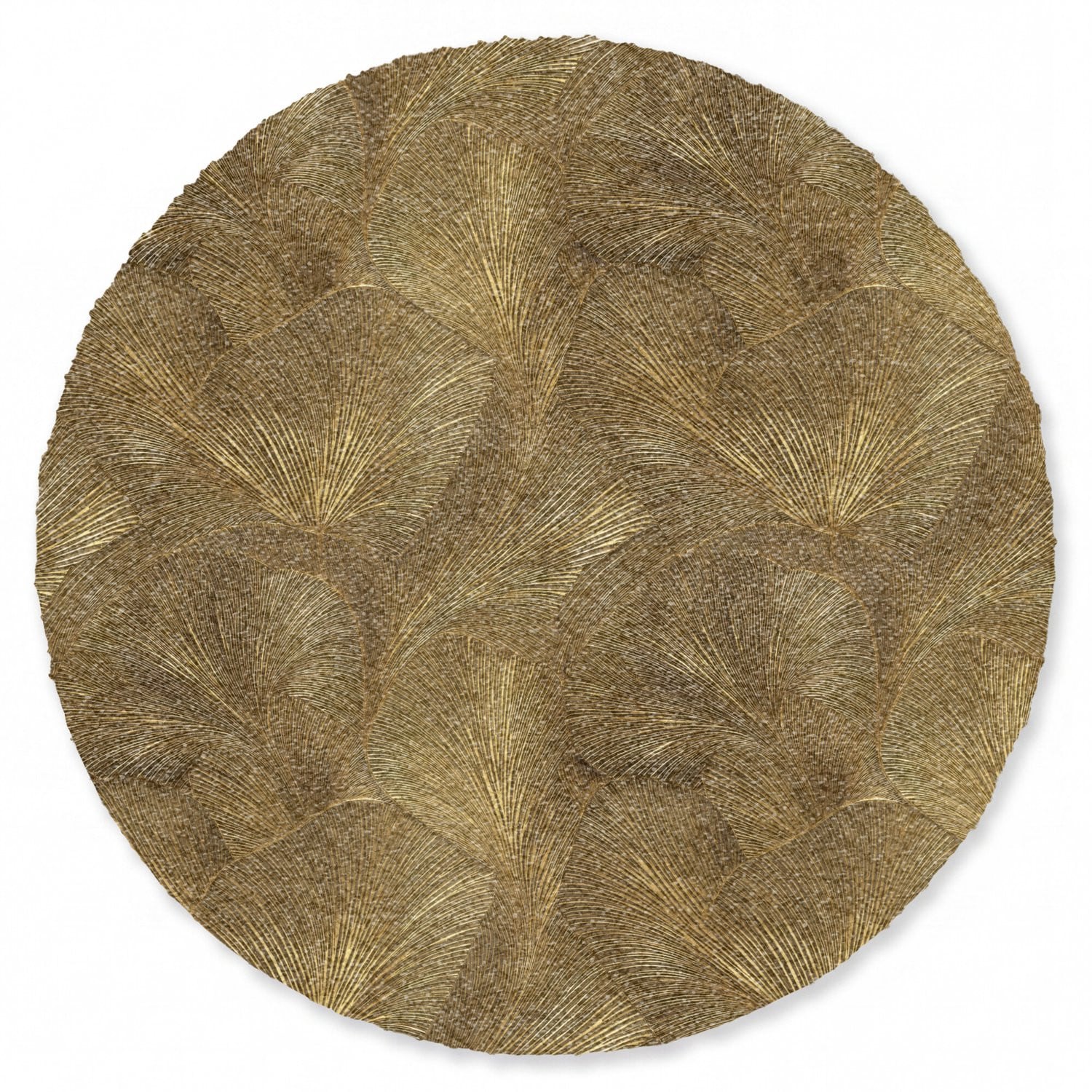 MuchoWow Ronde Deurmat Organisch Lijnen Goud - Droogloopmat voor Binnen - Diameter: 120 cm