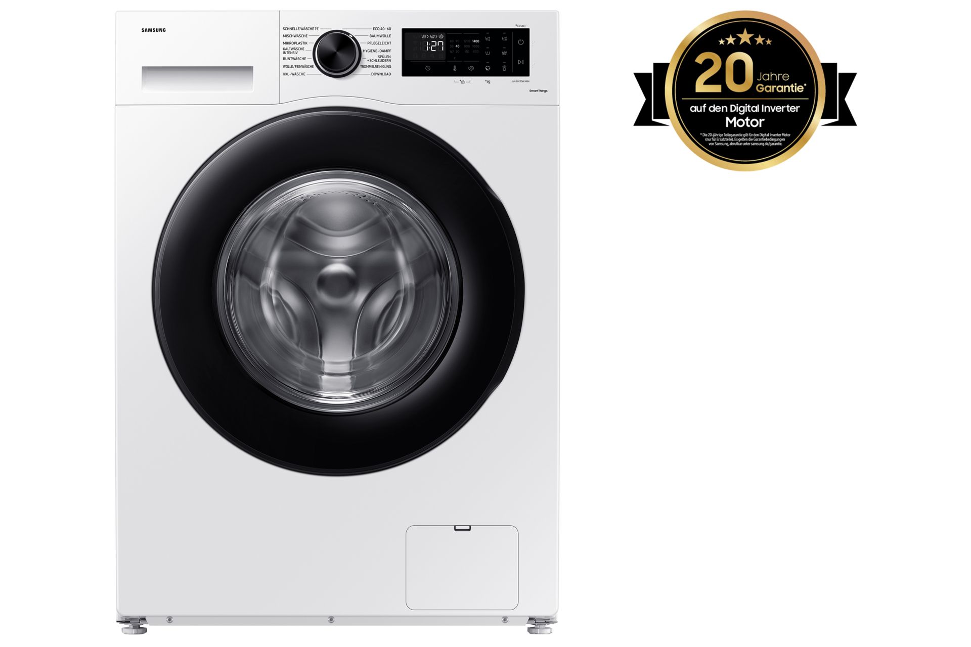 Samsung WW90CGC04AAEEG 9 kg Frontlader Waschmaschine 1400 U/min aquaStop Funktion (Weiß)