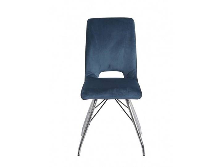 Lot de 4 chaises velours bleu marine - BELLA Meubletmoi