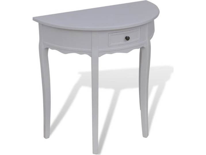 Table console avec tiroir Demi-ronde Blanc
