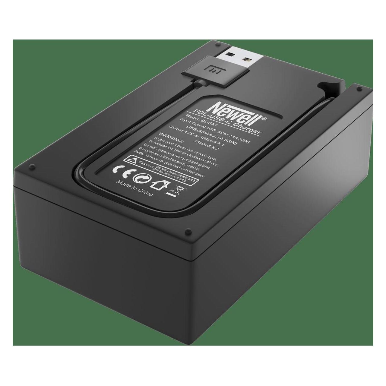 Newell Kameraladegerät FDL-USB-C Zweikanal-Ladegerät für NP-BX1-Akkus (Kamera Akku Ladegerät) (NL2547)