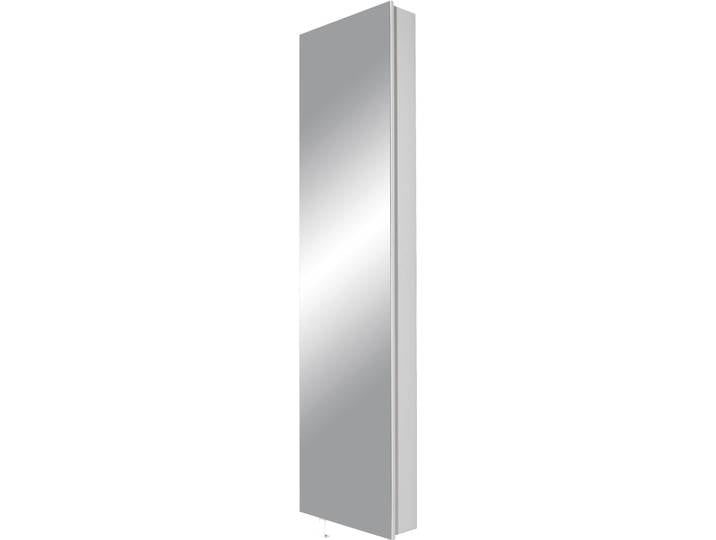Schuhschrank GERMANIA 1189 , weiss (weiß), B:50cm H:195cm T:14cm, Holzwerkstoff, Schränke, Schuhschrank, Drehschrank mit Spiegel, für schmale Flure, hinten offen, Tiefe: 18 cm