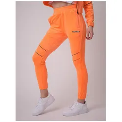 Project X Paris, Damen, Sporthose, basic-jogginganzug mit kontrastierenden paspen für damen (L), Orange
