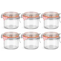 6er Set Glas Einmachgläser 250 ml – Kleine Weckgläser mit Bügelverschluss & Dichtung (Luftdicht, Wiederverwendbar)
