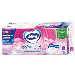 Zewa Toilettenpapier Ultra Soft 4-lagig 20 Rollen (1 Pack à 20 Rollen) weiß