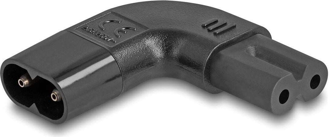 Delock netadapter IEC 60320 C8 naar C7 stekker/connector 2,5 A 90 graden links/rechts gekromd