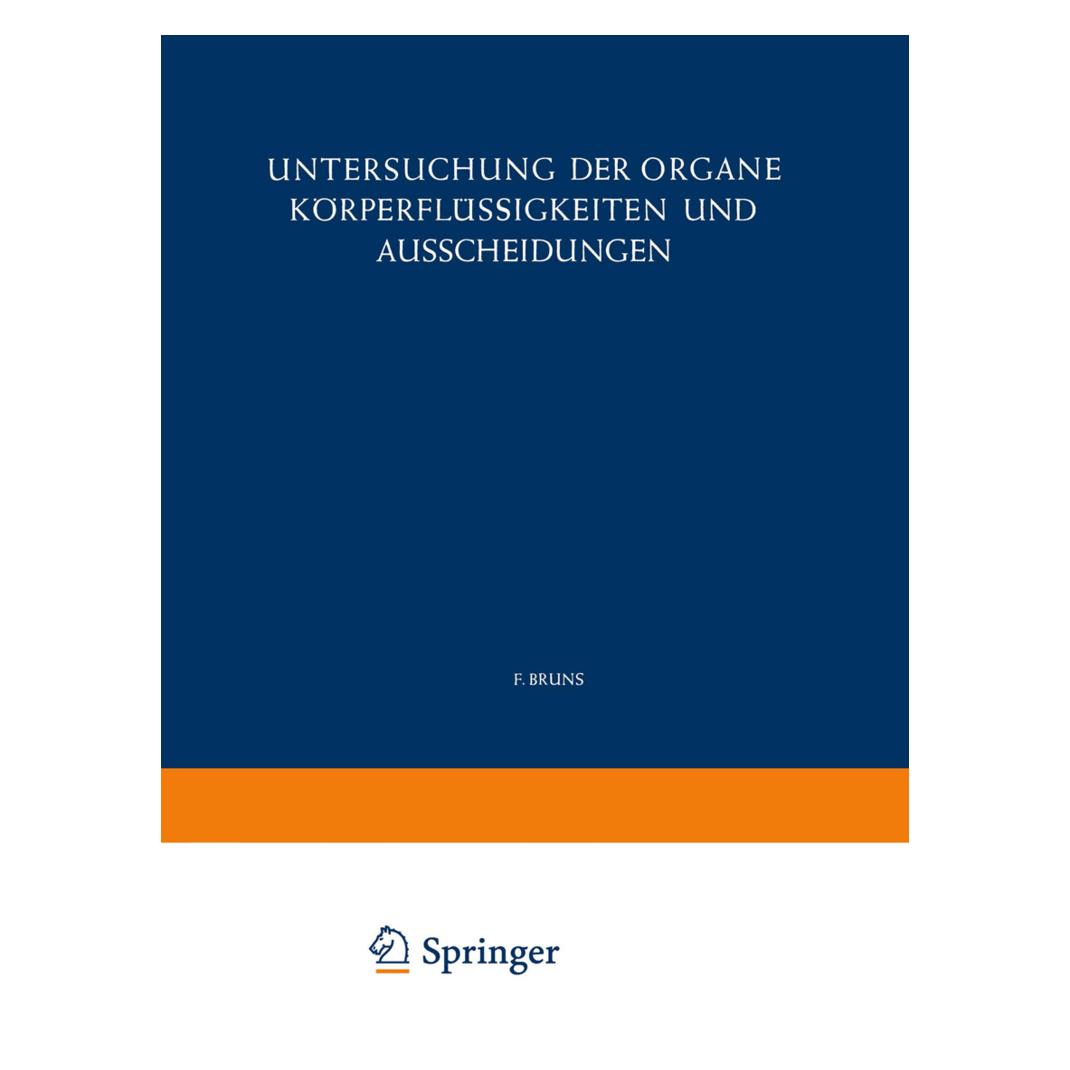 Springer Untersuchung der Organe Körperflüssigkeiten und Ausscheidungen (Deutsch) (55561629)