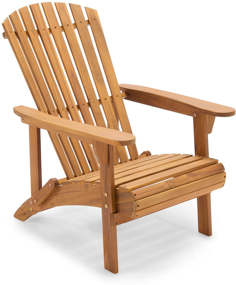 VonHaus Hudson Wooden Adirondack Garden Chair Brown 89cm H X 68.5cm W X 87cm D