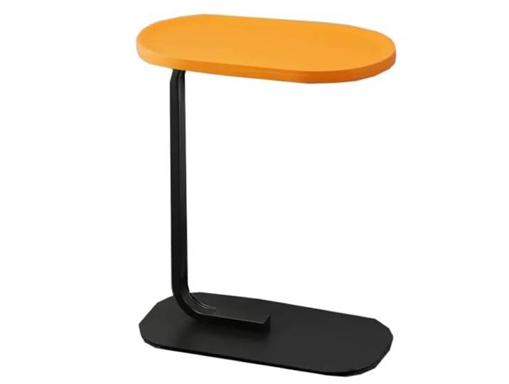 ROHCGHC Beistelltisch, Mit Holz-Desktop, ovaler Beistelltisch mit Metallrahmen(Orange a)