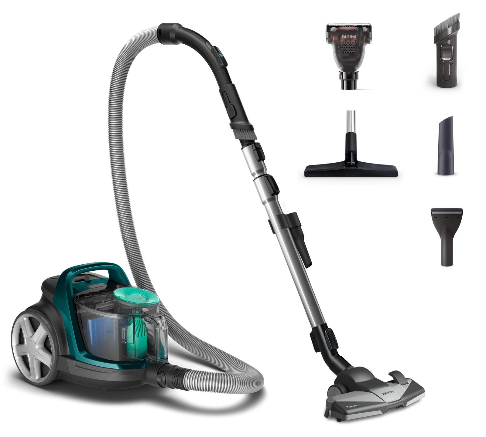 Philips stofzuiger zonder zak serie 5000 met turboborstel, 900 W, zwart (FC9555/09)