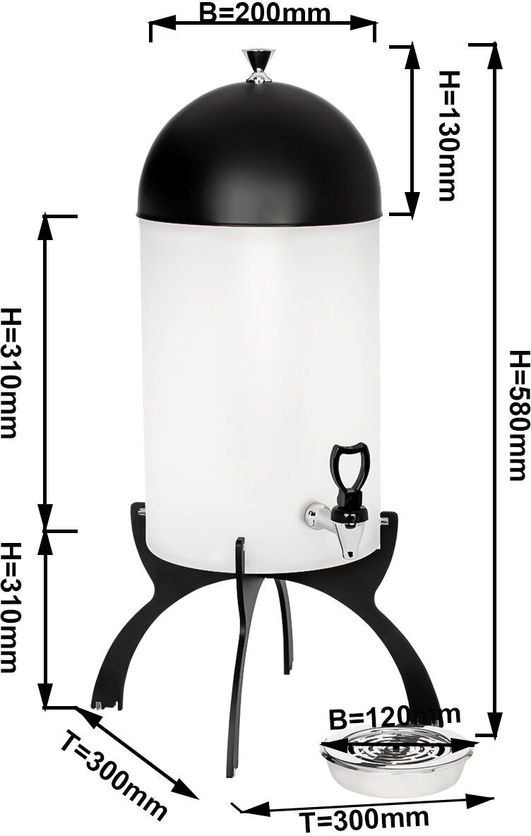 GGM Gastro Melkdispenser - zwart - incl. lekbak zwart