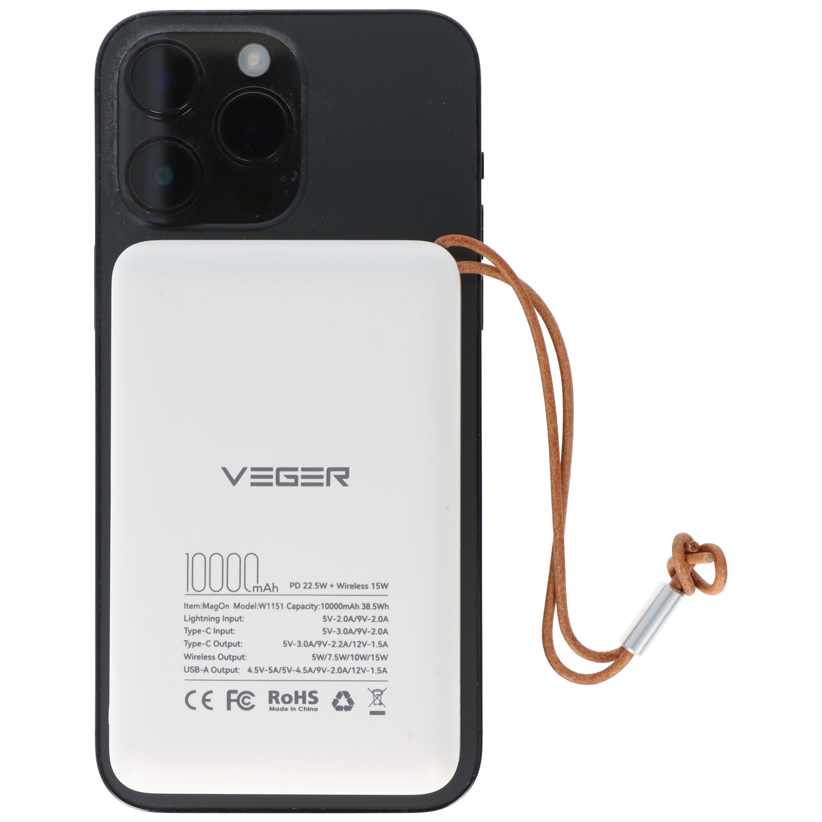 AccuCell MagOn Magnetische Powerbank 10.000 mAh, QC3.0, Compatibel met MagSafe voor iPhone