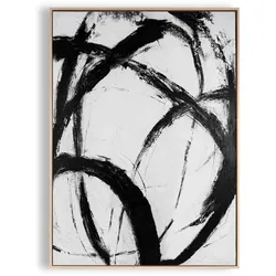 Leinwandbild SCHWARZE LINIEN (BHT 78x100x3,80 cm) - schwarz - BHT 78x100x3,80 cm