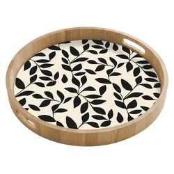 TABLETT Elegant - Gemustert - Schwarz - Beige Frühstücksbrett 50x50 cm