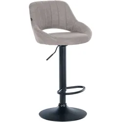 CLP Barhocker Milet Stoff schwarz   Farbe: grau, Gestell Farbe: schwarz