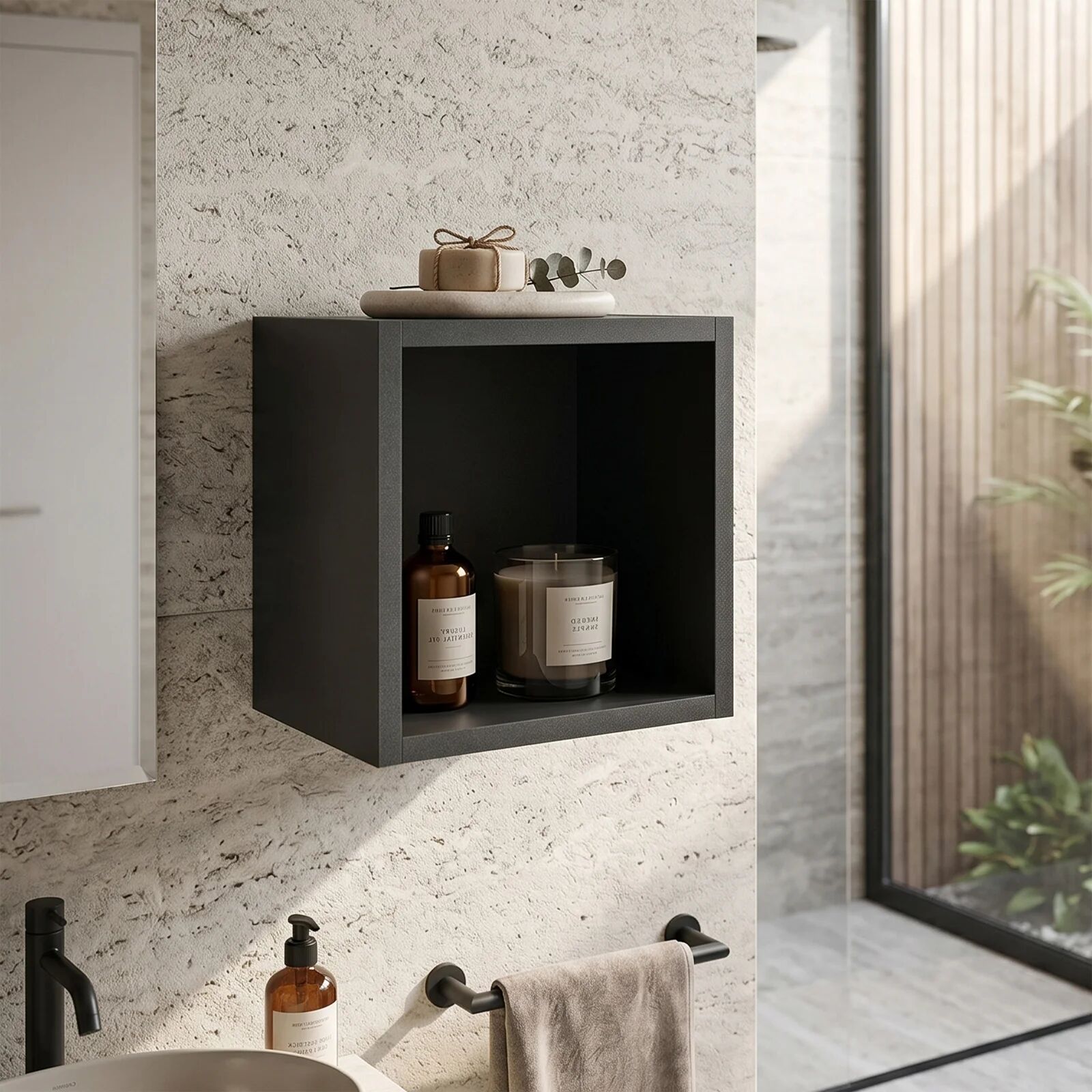 garneroarredamenti Pensile cubo 27x28h cm nero Corallo