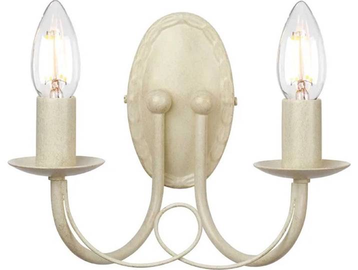Elstead Lighting LED Wandlamp Minster 2X E14 Max 60W Ivory/ Gold Patina