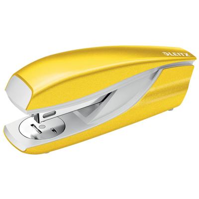 LEITZ Heftgerät Metall WOW gelb, Leistung: 30 Blatt, Heftarten: geschlossen, offen, genagelt, Klammern: P3 (24/6 oder 26/6)