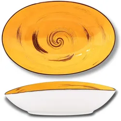 Wilmax England Wilmax Schale oval 25 cm Gelb Porzellan, 3er Set