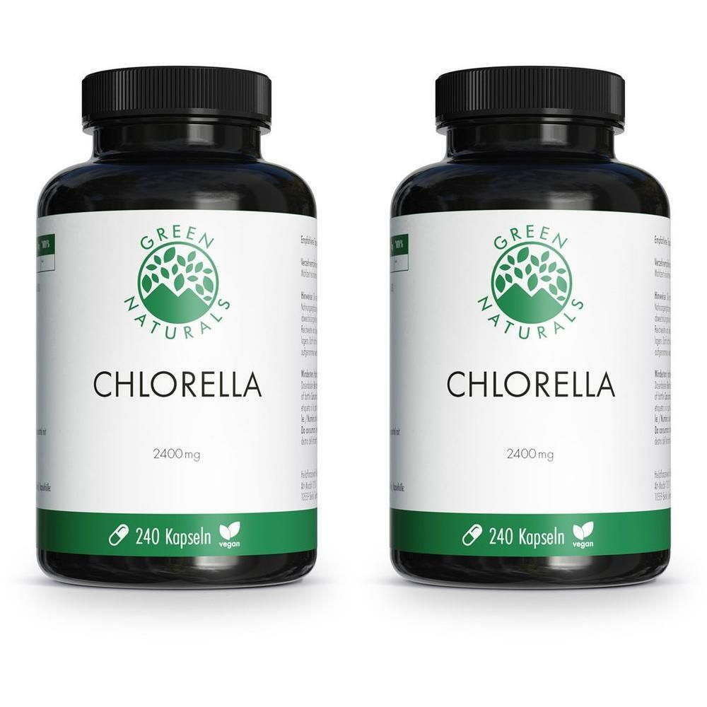 Green Naturals Chlorella Kapseln 2400 mg vegan x2 2x240 St