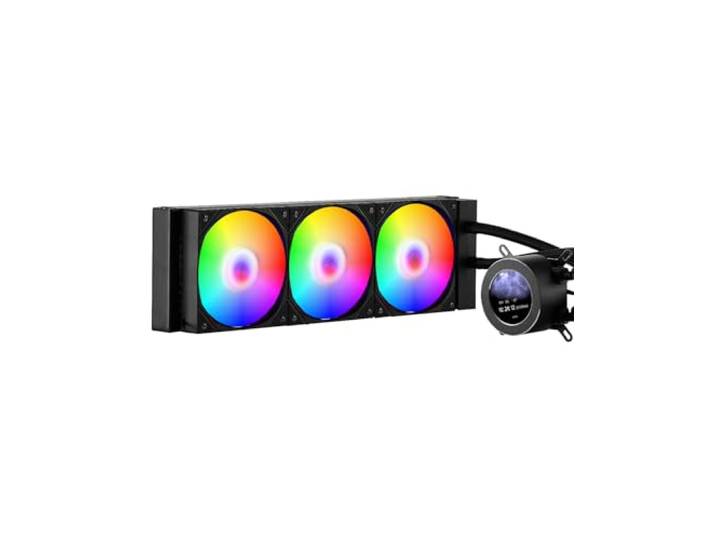 VEVOR Refroidisseur Eau pour Processeur AIO\, Refroidisseur Liquide PC avec 3 Ventilateurs Pompe PWN 120 mm\, Écran LCD 2\,1''\, Lumière ARGB\, Compatible avec Intel 115X/1366/2011/1700/1200\, AMD AM4/AM5