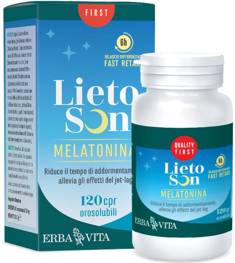 Erba Vita Lietoson Melatonina Integratore Sonno 120 compresse orosolubili