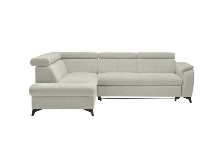 Stylife Ecksofa, Ecru, Metall, Ottomane links, L-Form, 260x203 cm, Bettkasten erhältlich, Stoffauswahl, seitenverkehrt erhältlich, Bettfunktion erhältlich, Hocker erhältlich, Wohnzimmer, Sofas & Couches, Wohnlandschaften, Ecksofas