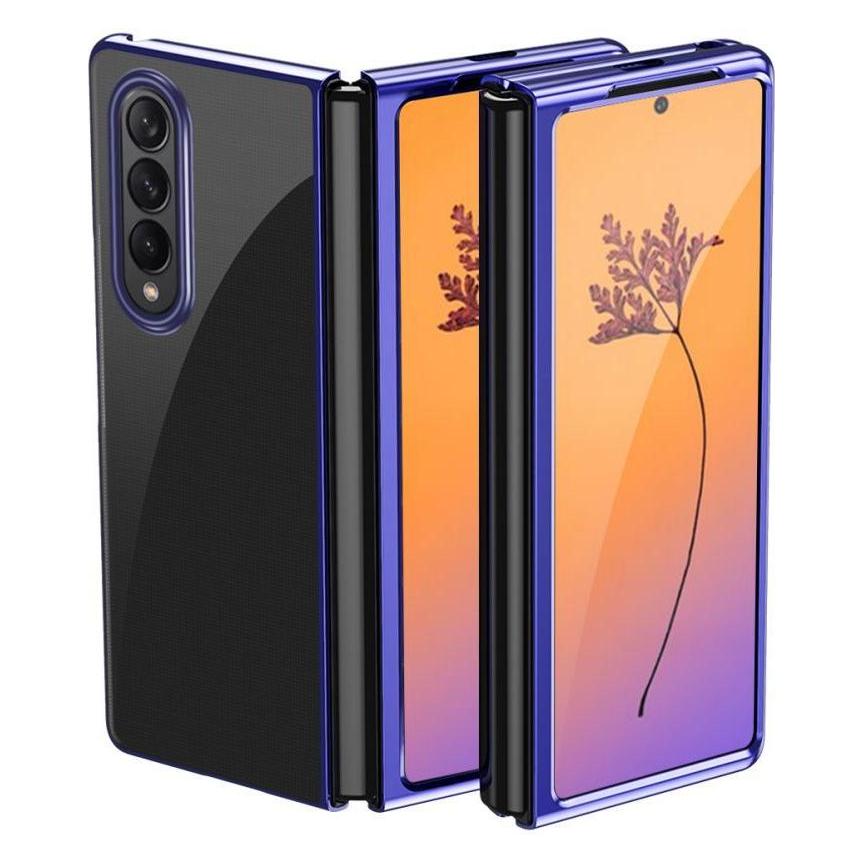 Hurtel Plating-Case-Hülle für Samsung Galaxy Z Fold 4 mit metallischem Rahmen in Blau (Samsung Galaxy Z Fold4) (1404978613)