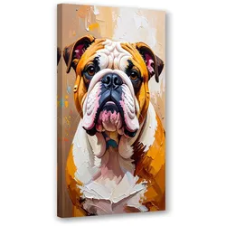 LEINWANDBILD Bulldog Hund Tier beige 60x120cm