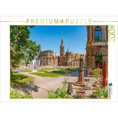 CALVENDO Puzzle Dresden, Theaterplatz und Kathedrale Sanctissimae Trinitatis | 2000 Teile Lege-Größe 90x67cm Foto-Puzzle für glückliche Stunden