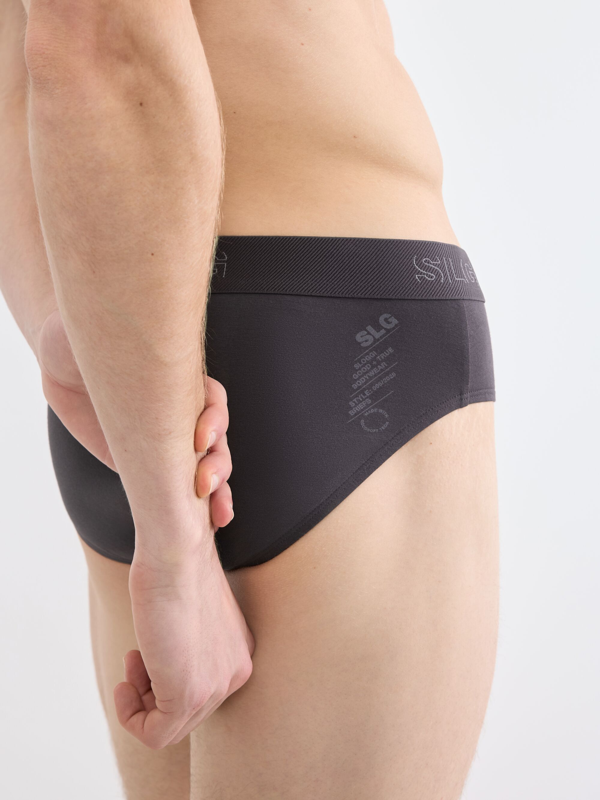 Slip SLOGGI "SLG Base", Herren, Gr. XXL, Single Jersey, grau (grau combination), Single Jersey, Obermaterial: 95% Baumwolle, 5% Elasthan, körpernah, Unterhosen Slip, ohne Eingriff, modern, Logobund, Cotton-Mix