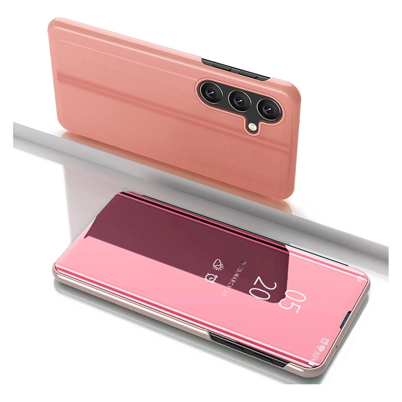 Hurtel Clear View Case Hülle für Samsung Galaxy S25+ Hülle mit Klappe - Rosa (Samsung Galaxy S25+) (CLEAR VIEW SAMSUNG GALAXY S25+ PINK)