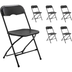 Oviala Business Rekkem PEHD-Klappstuhl Empfang 45 x 45 x 89cm x6 Schwarz